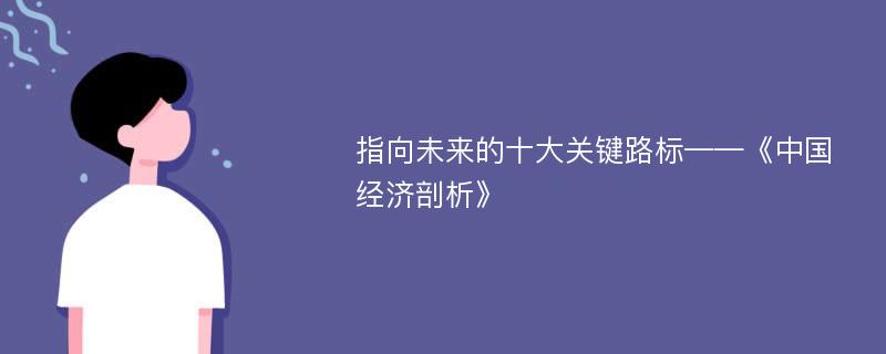 指向未来的十大关键路标——《中国经济剖析》