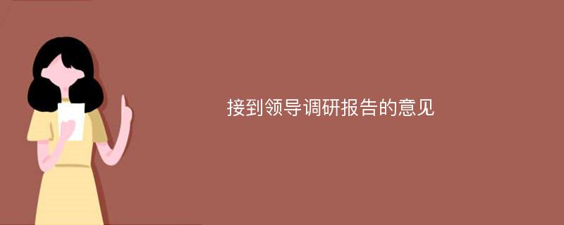 接到领导调研报告的意见