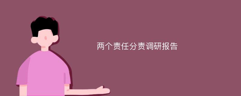 两个责任分责调研报告