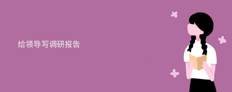 给领导写调研报告