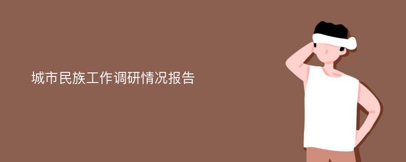 城市民族工作调研情况报告