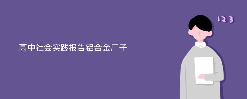 高中社会实践报告铝合金厂子