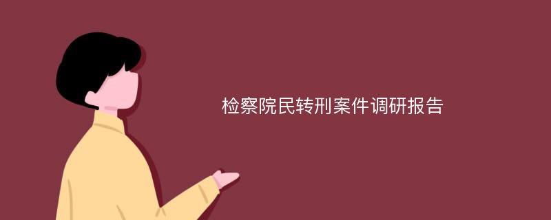 检察院民转刑案件调研报告