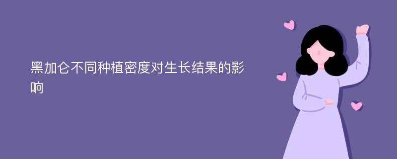 黑加仑不同种植密度对生长结果的影响