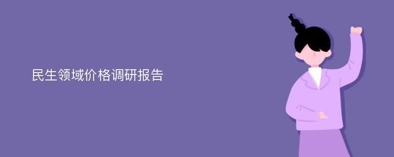 民生领域价格调研报告