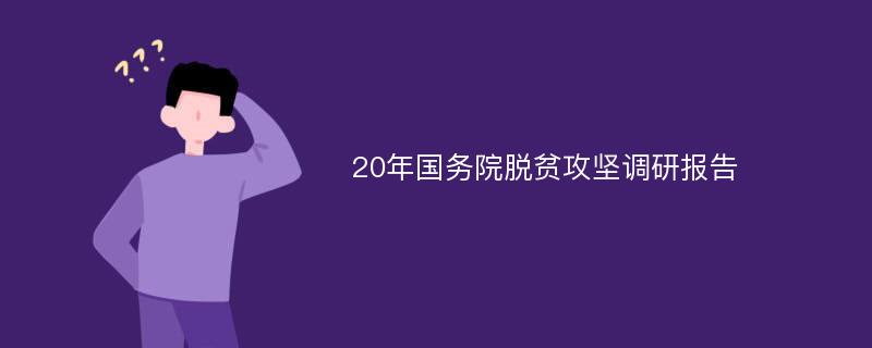 20年国务院脱贫攻坚调研报告