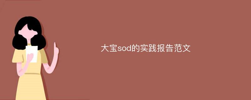 大宝sod的实践报告范文