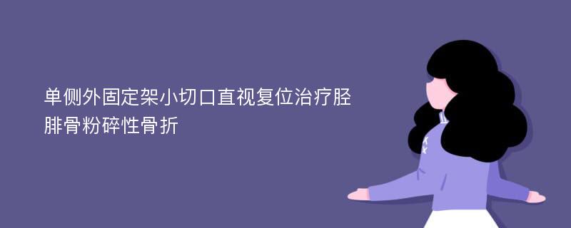 单侧外固定架小切口直视复位治疗胫腓骨粉碎性骨折