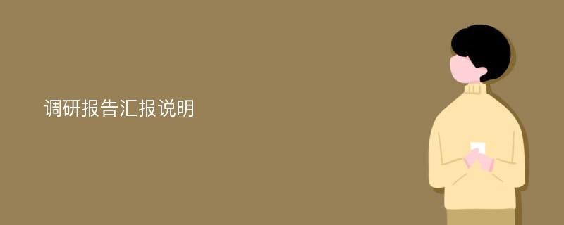 调研报告汇报说明