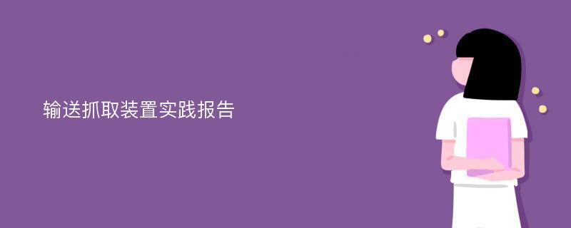 输送抓取装置实践报告